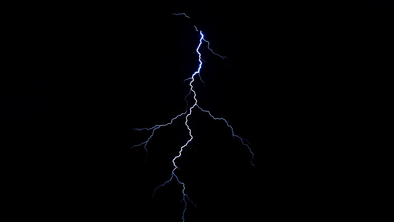 Dramatic Lightning Bolt Illuminating Dark Sky