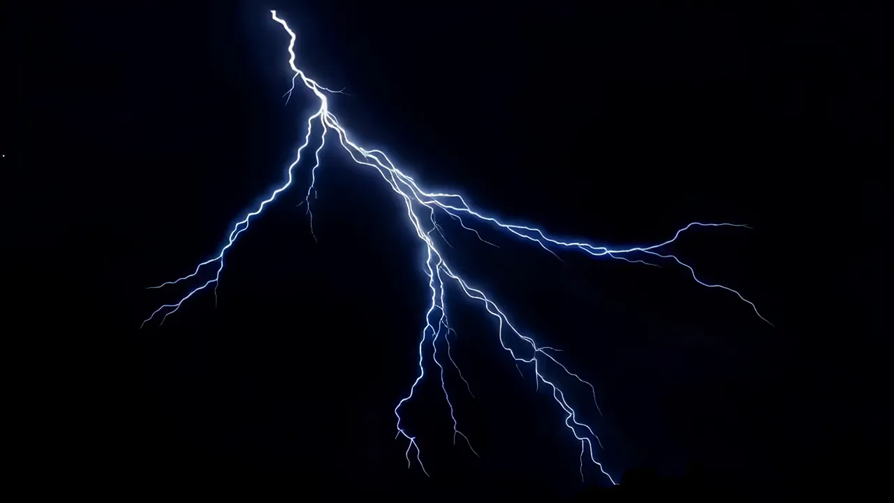Dramatic Lightning Bolt Striking the Dark Sky