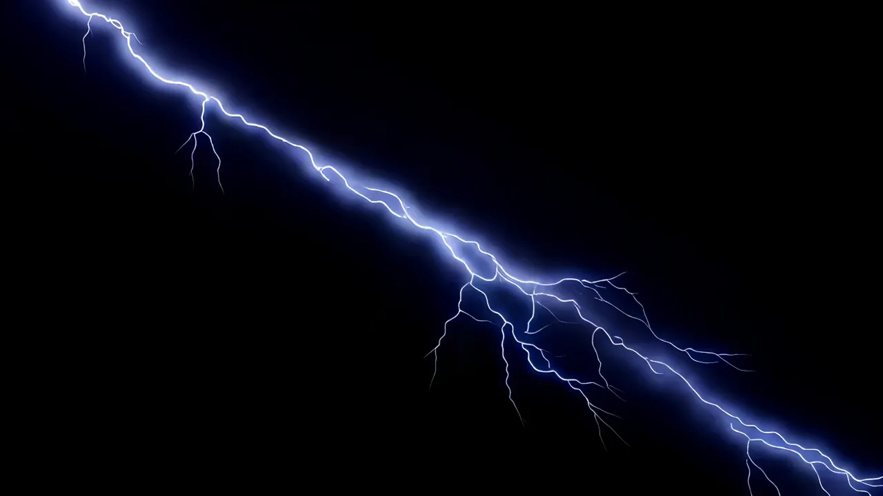 Dramatic Lightning Bolt Striking the Night Sky
