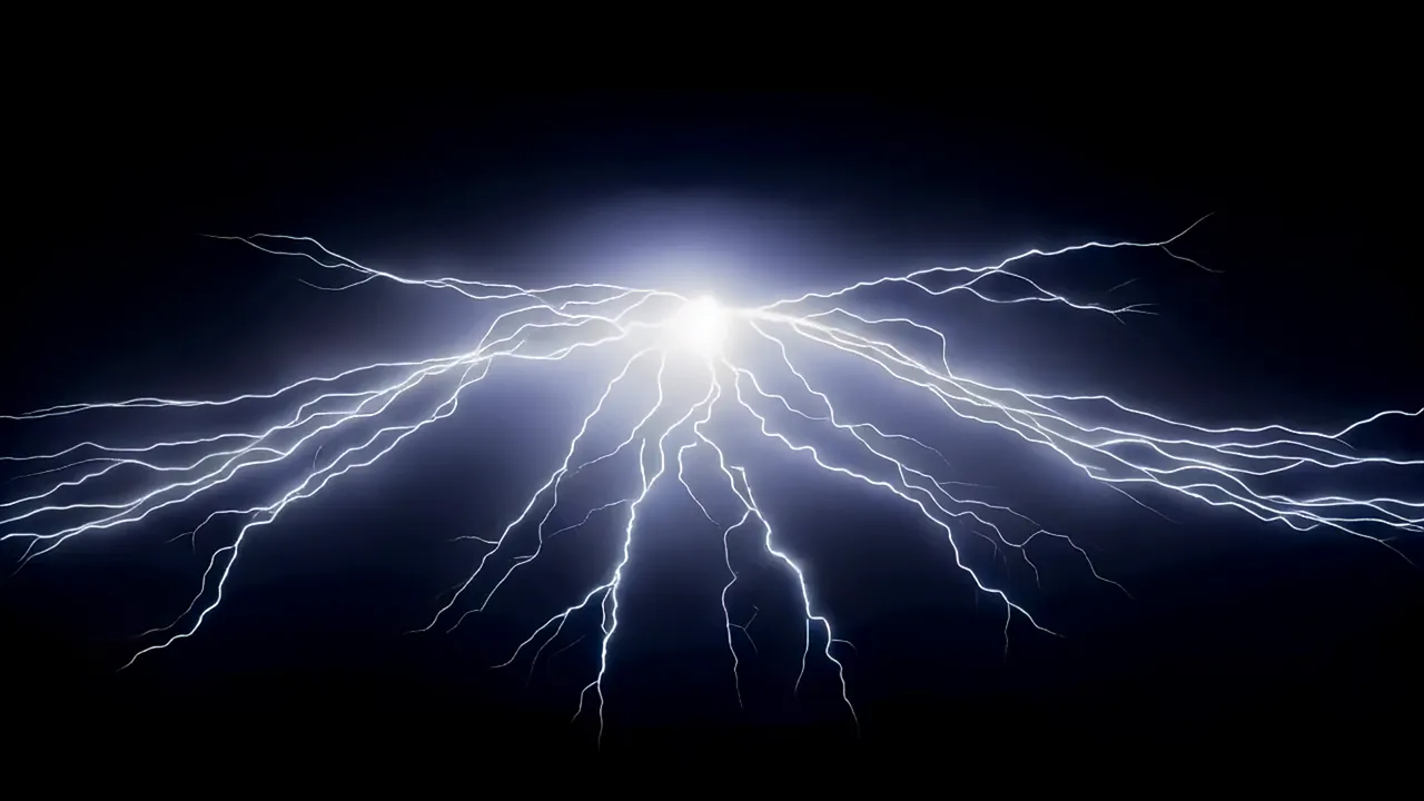 Dramatic Lightning Flash with Electric Glow