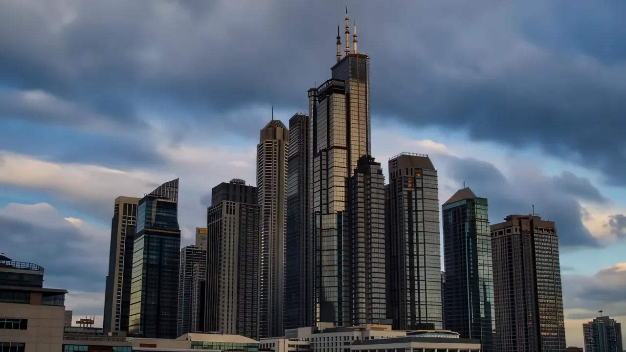 Dramatic Skyline at Sunset with Colorful Clouds