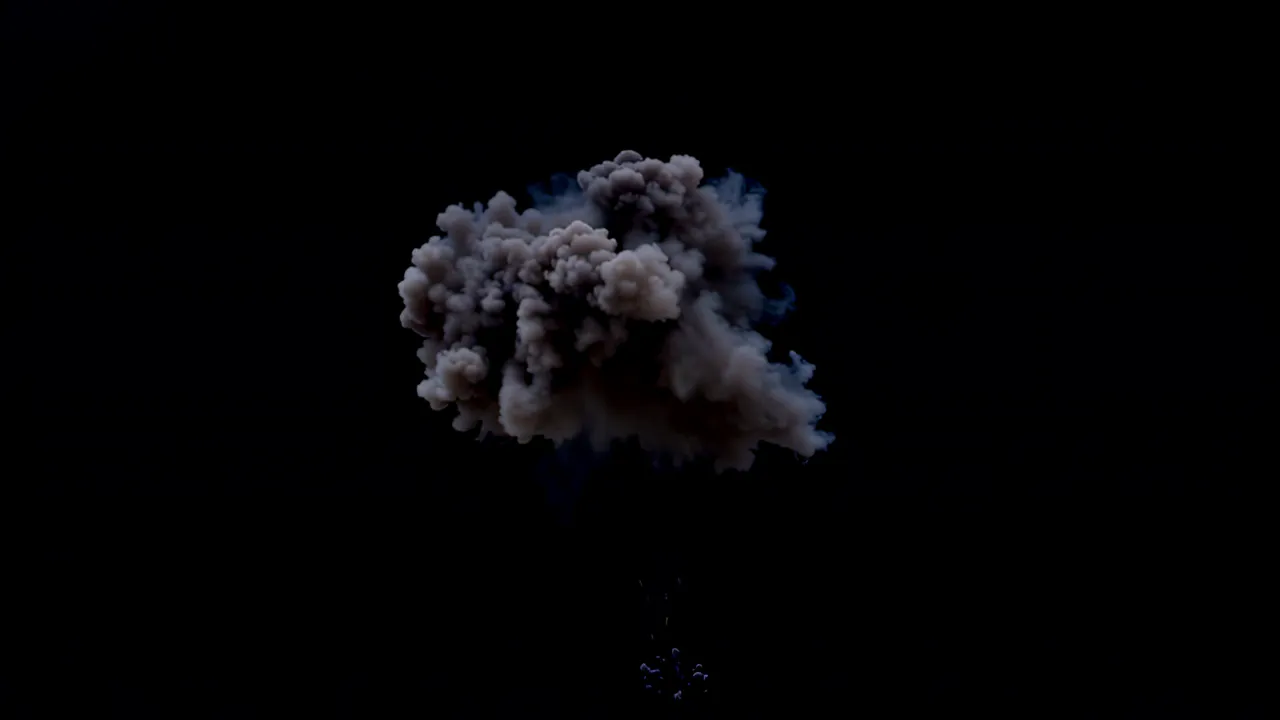 Dramatic Smoke and Fire Explosion Expanding from a Central Point