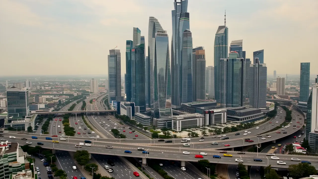 Dubai Marina and Downtown Skyline with Modern Architecture