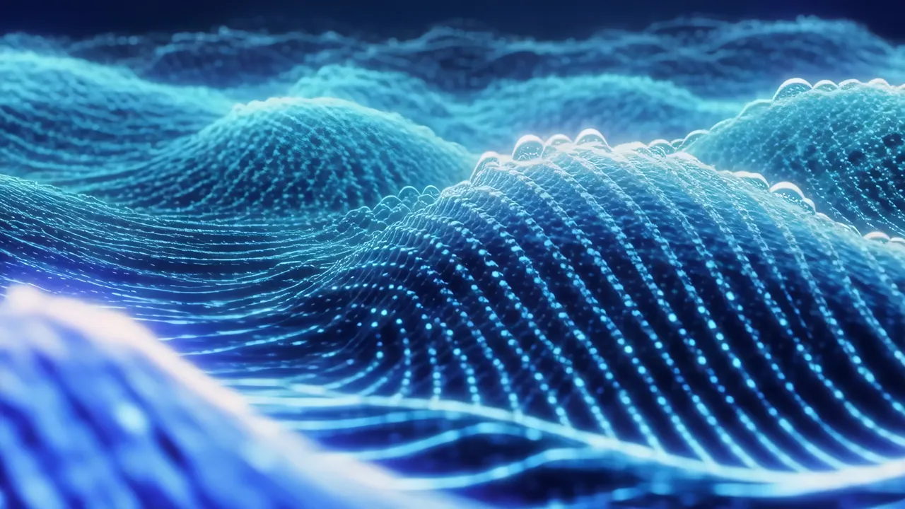 Dynamic Blue Digital Wave Background Animation