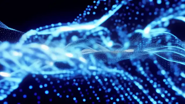 Dynamic Blue Energy Waves with High Contrast Glow