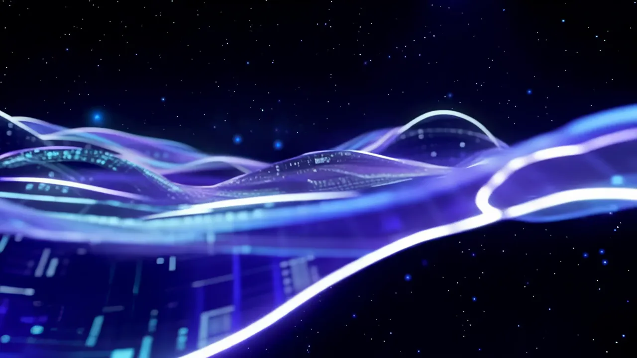 Dynamic Blue Light Waves with Data Patterns in Dark Space