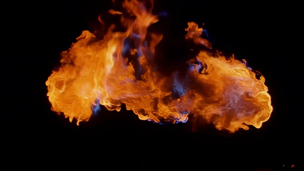 Dynamic Churning Flames Filling the Frame