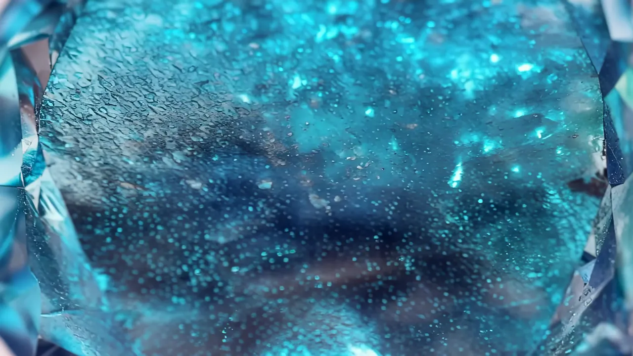 Dynamic Deep Blue Sapphire Scene with Silk Textures