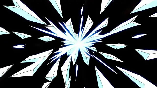 Dynamic Energy Burst with Sharp Shards and Light Effects