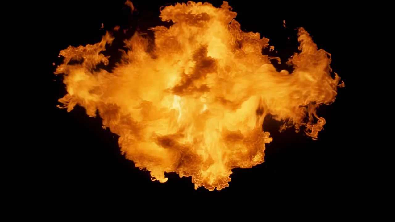 Dynamic Fire Burst Expanding Outward