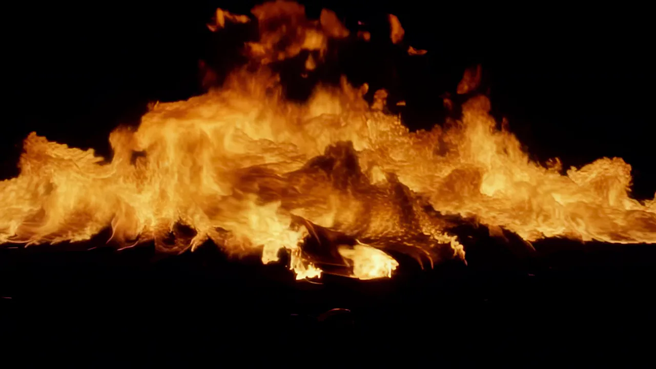 Dynamic Fire Vortex Swirling and Churning