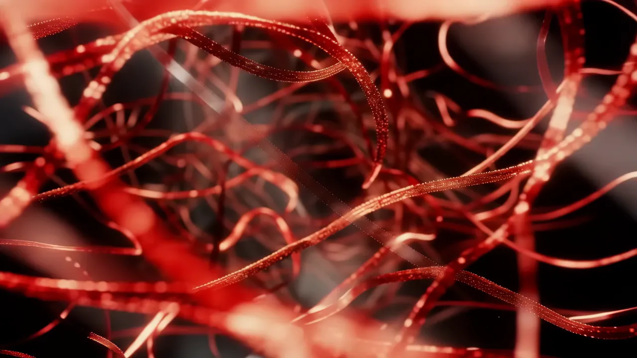 Dynamic Glowing Red Abstract Lines Composition