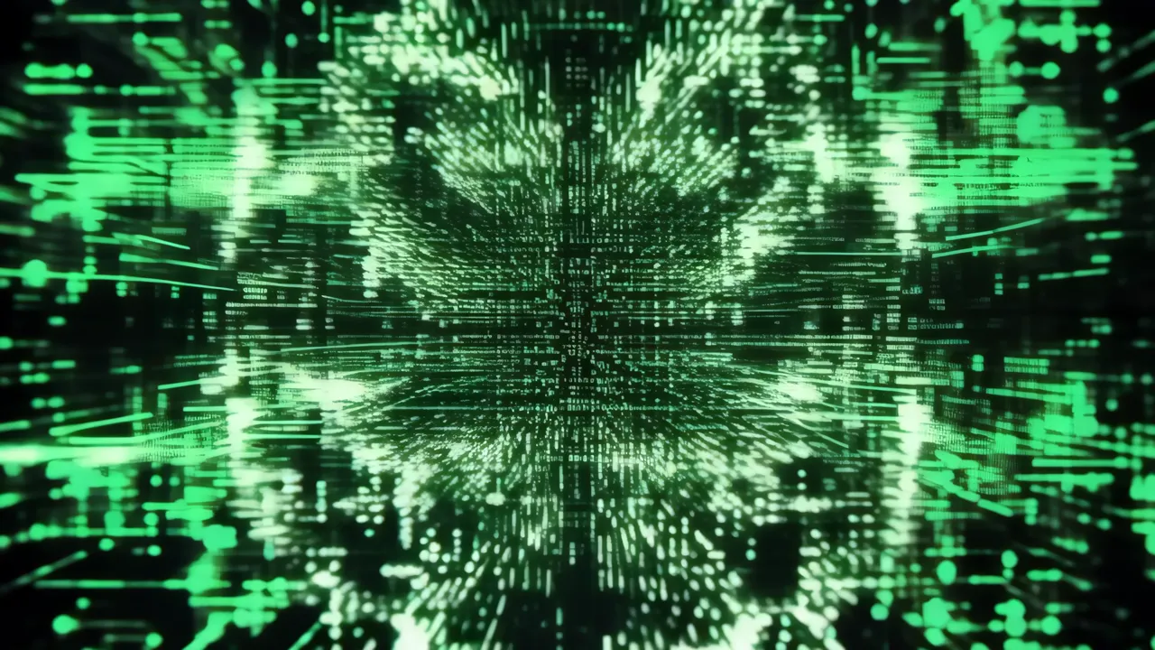 Dynamic Green Digital Pulsing Background