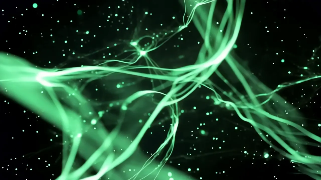 Dynamic Green Pulsing Energy with Abstract Background