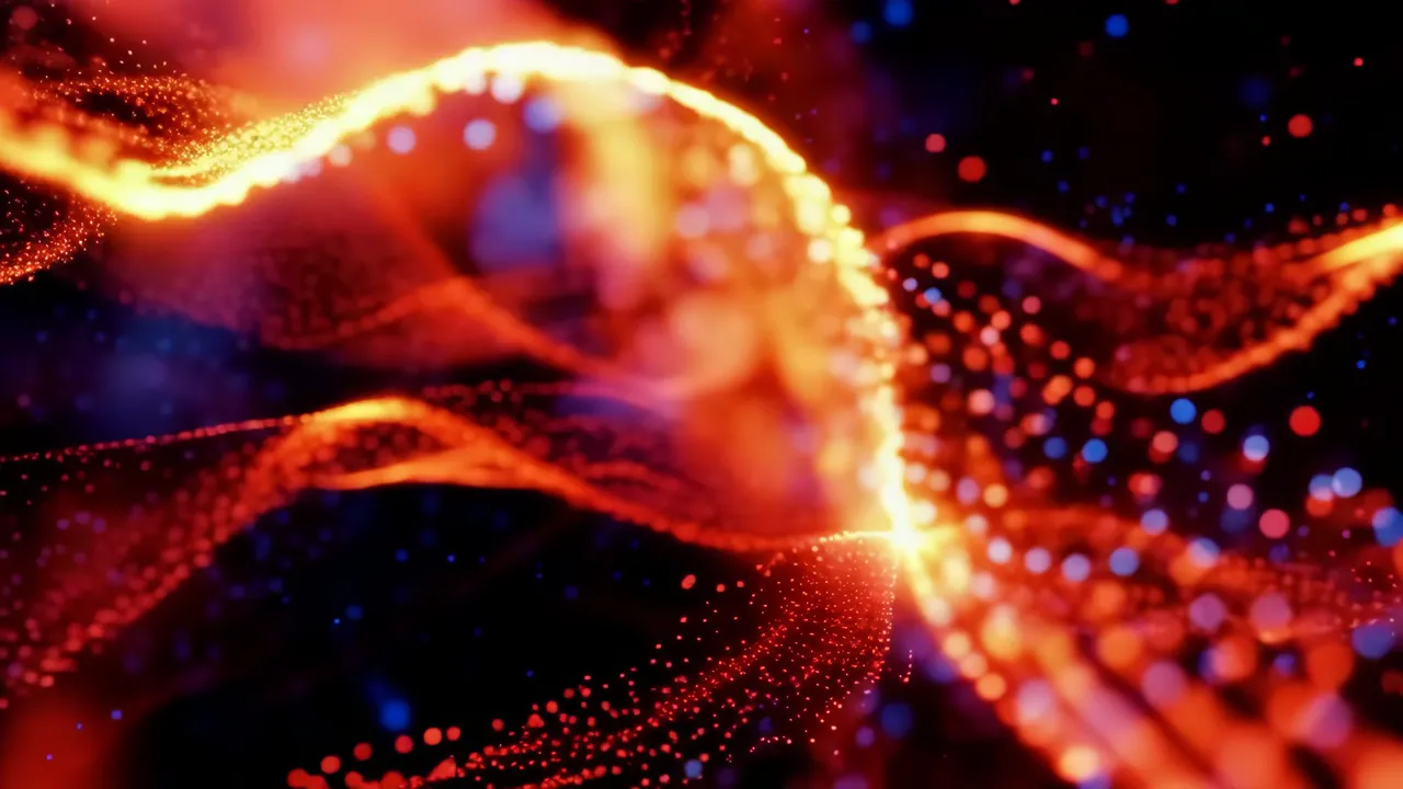 Dynamic Red Digital Energy Flow Background