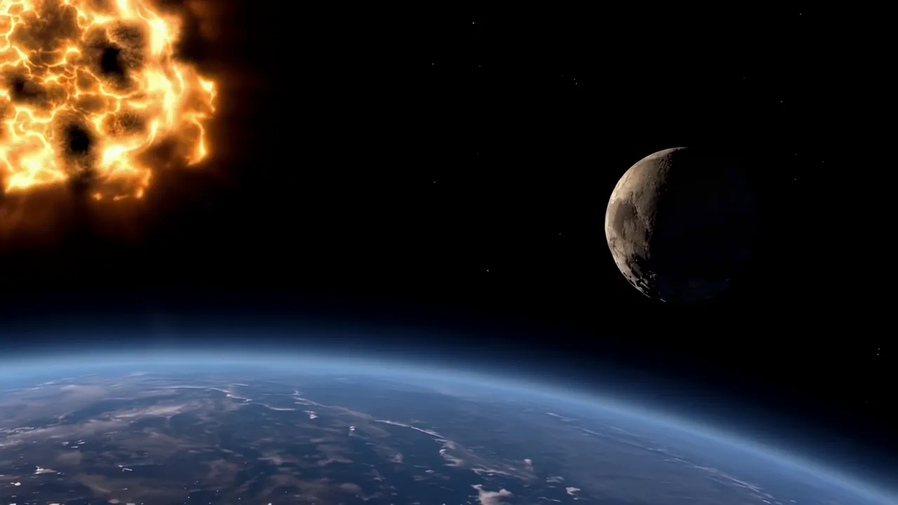 Earth from Low Orbit with Blue Horizon and Atmospheric Glow