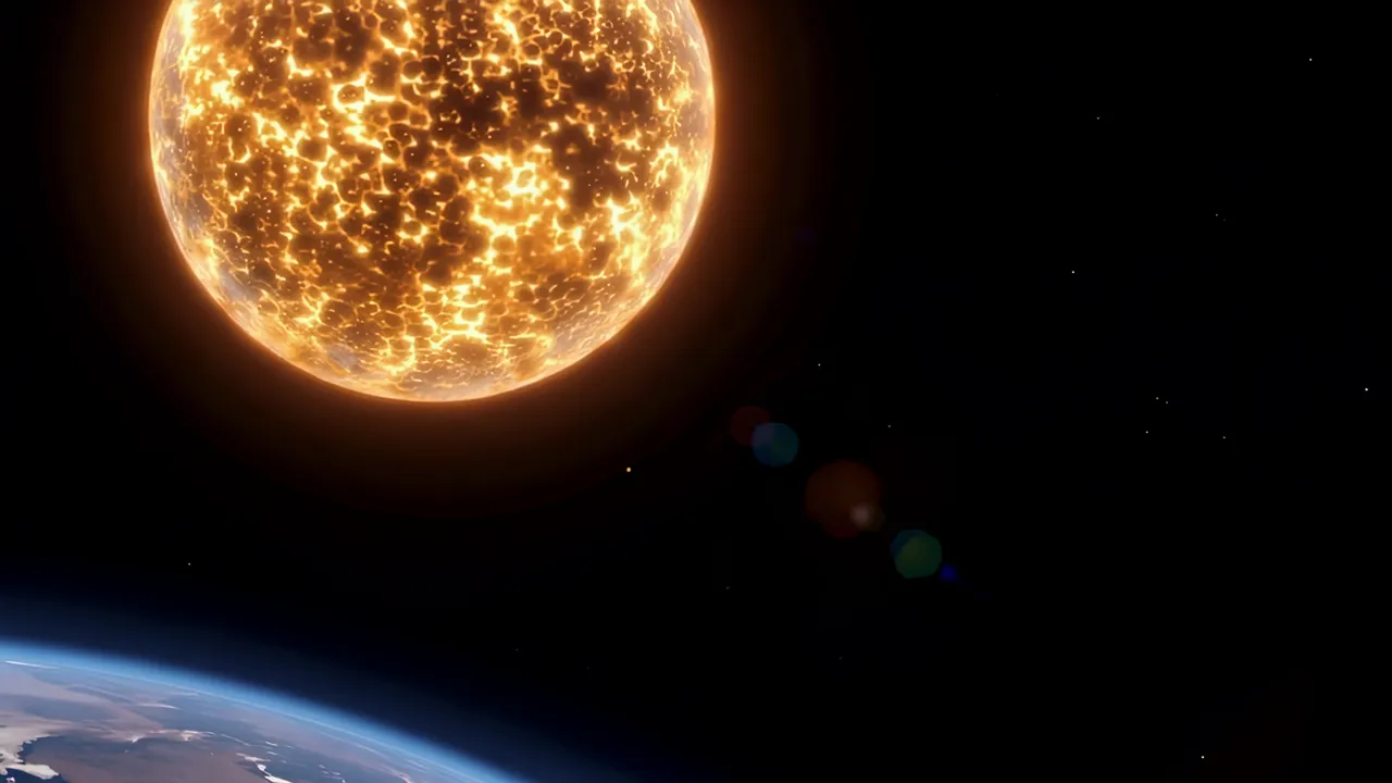 Earth from Low Orbit with Glowing Horizon and Atmosphere