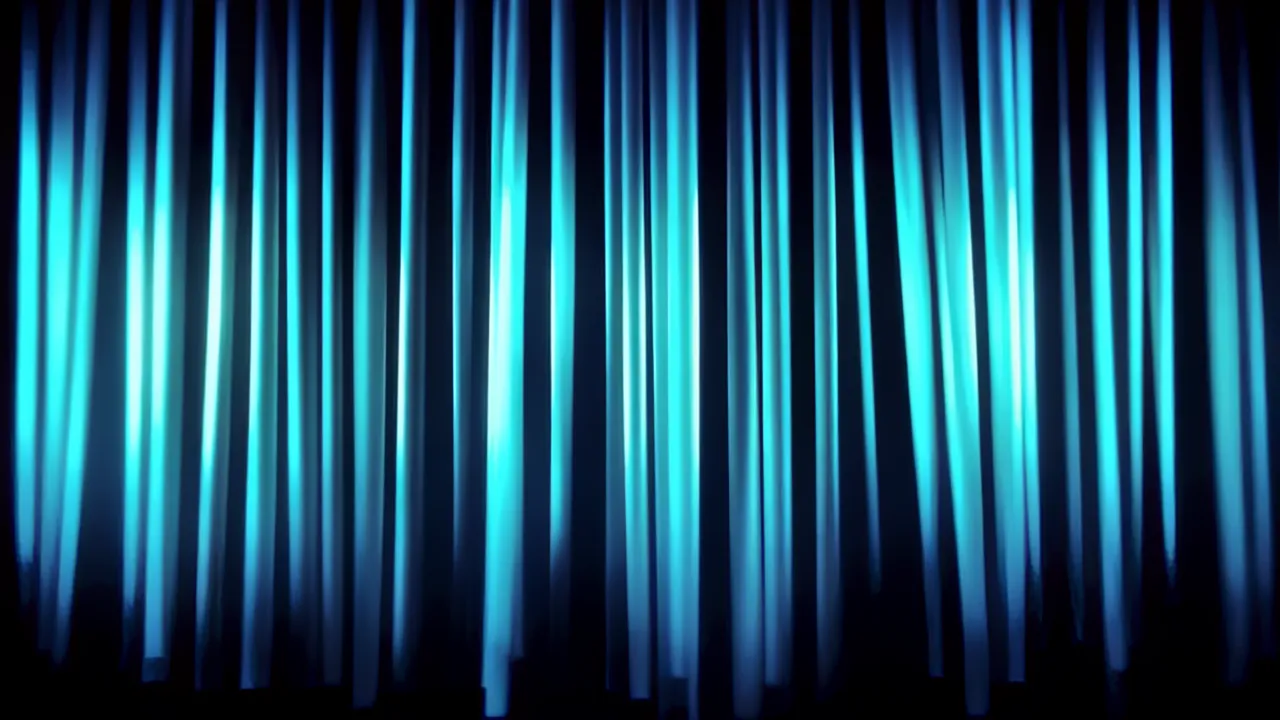 Electric Blue Light Filaments Gently Swaying