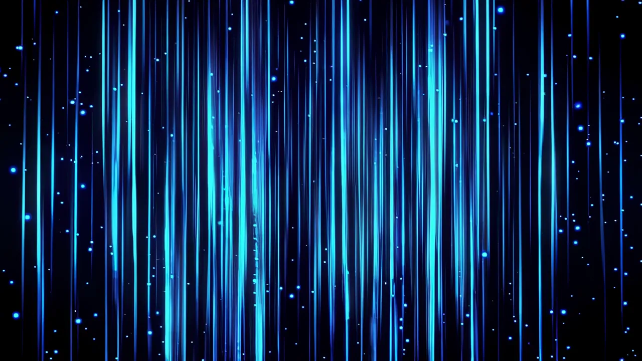 Electric Blue Light Filaments Hanging and Swaying