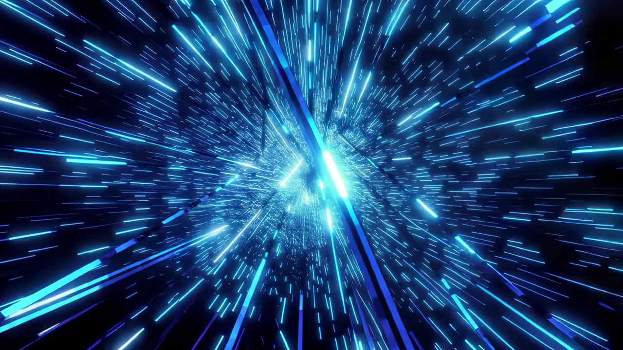 Electric Blue Light Filaments Radially Expanding