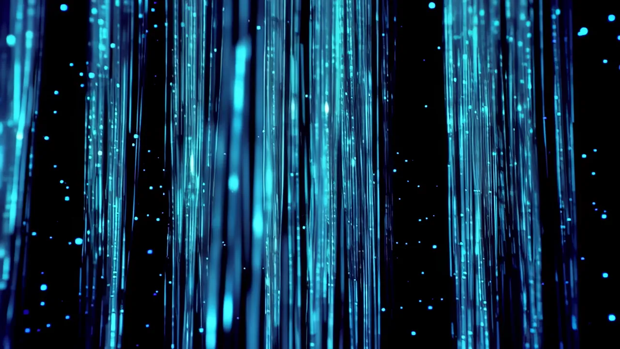 Electric Blue Light Filaments Swaying Gently