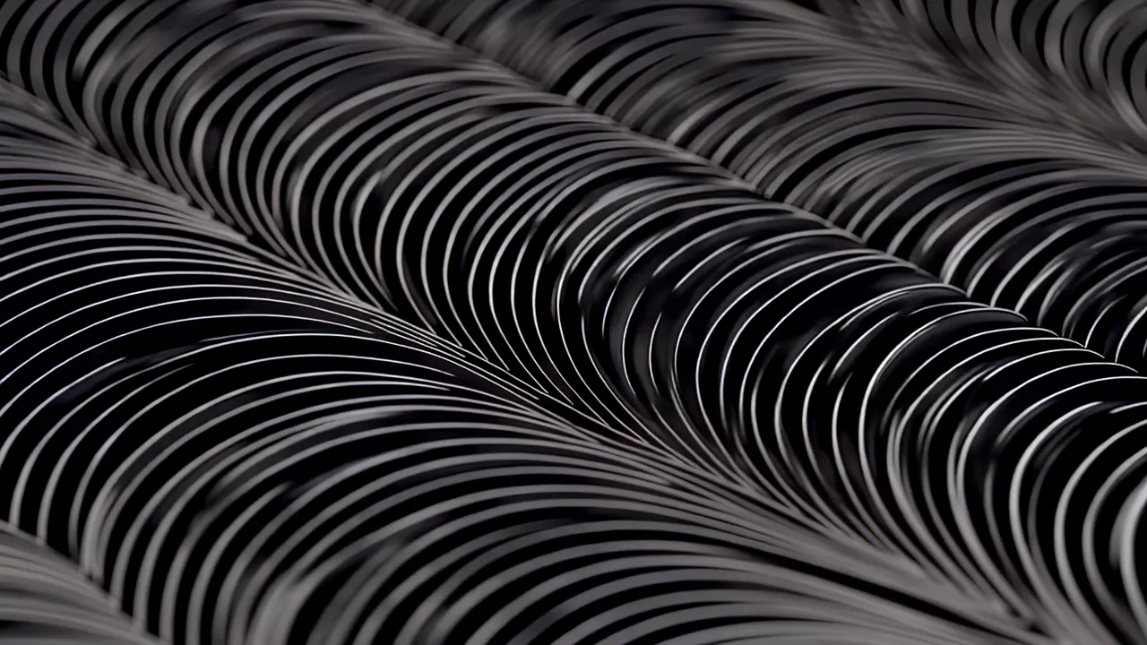 Elegant Curved Line Pattern on Deep Black Background
