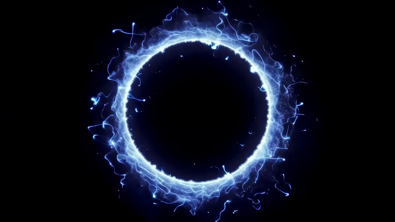 Energy Ring Portal Expanding from Nothing to Full Size