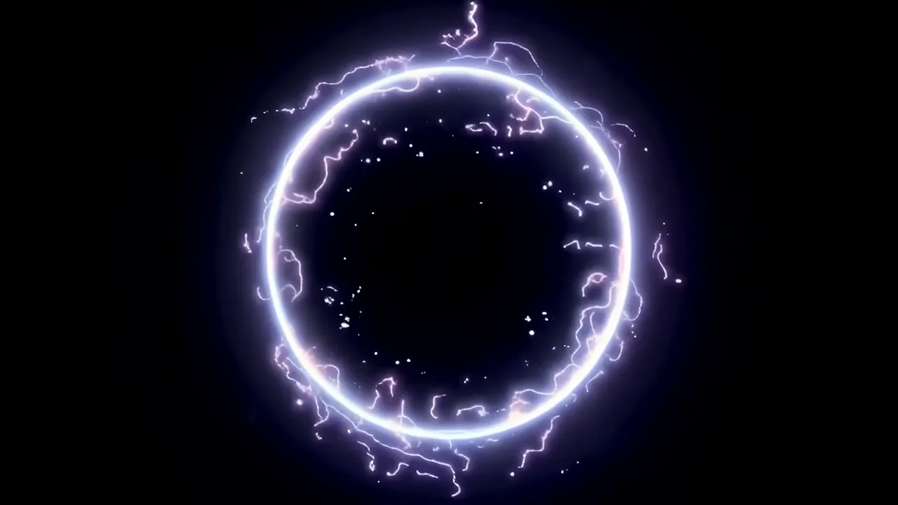Energy Ring Portal Expanding from Nothing to Full Size