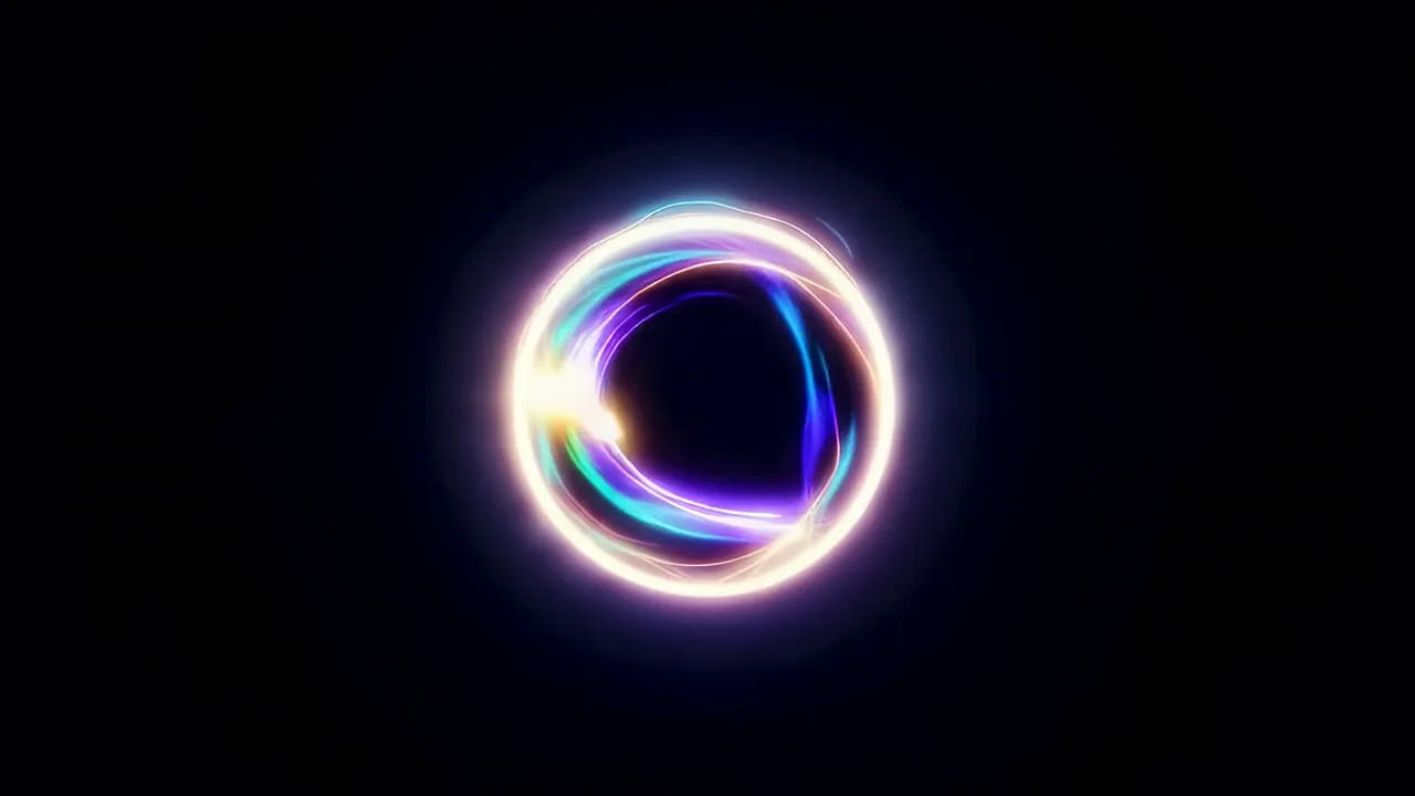Energy Ring Portal Expanding in a Dark Background
