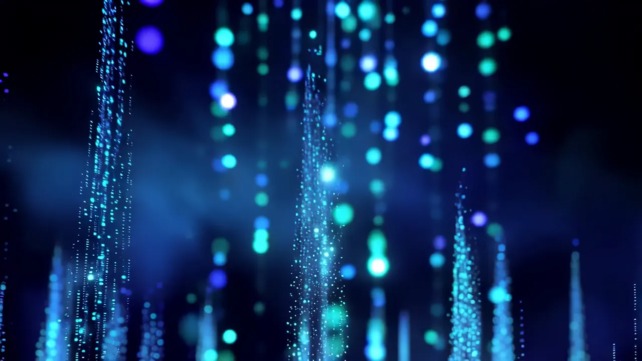 Erupting Streams of Blue Particle Data in Dark Void