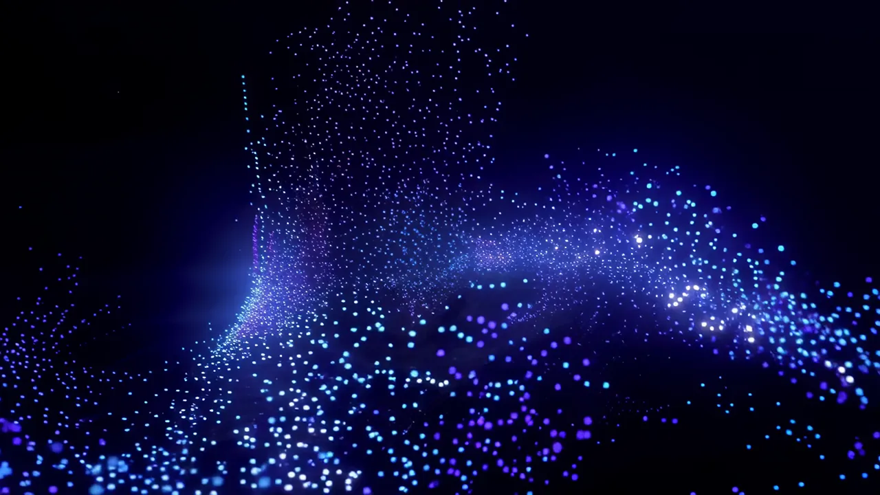 Erupting Streams of Blue Particles in Dark Void