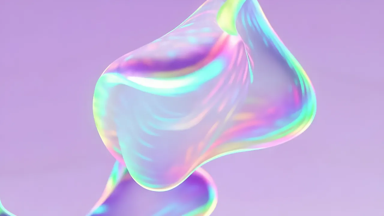 Ethereal Organic Forms with Colorful Edges Evolving