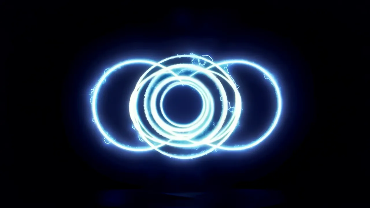 Expanding Concentric Shockwave Rings in Blue