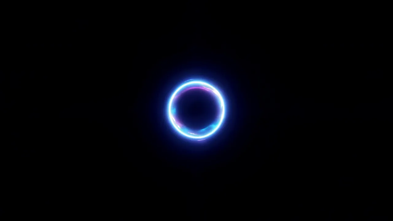 Expanding Energy Ring Portal Animation in Black Background
