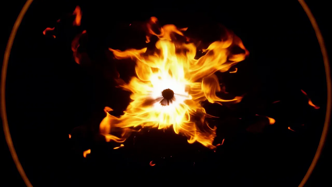 Expanding Flame Mass Radiating in All Directions