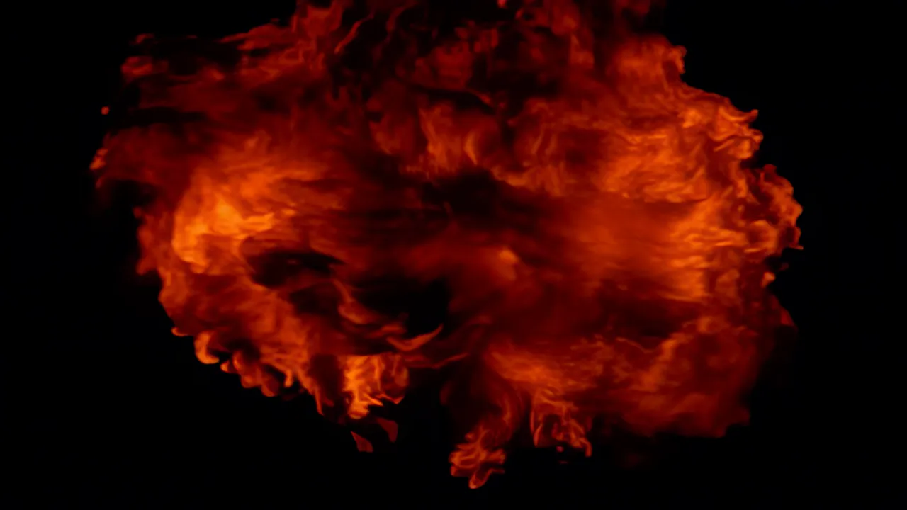 Expanding Flame Mass Spreading Outward from Center
