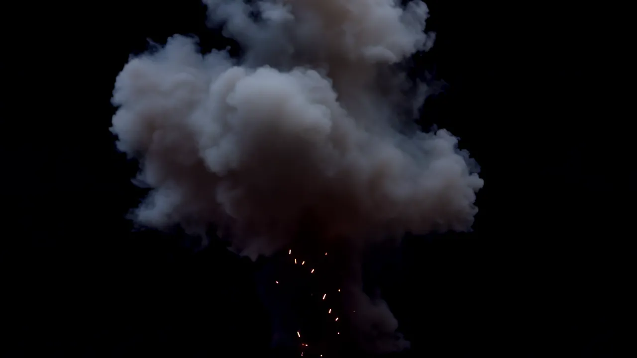 Expanding Smoke and Fire Explosion from Center