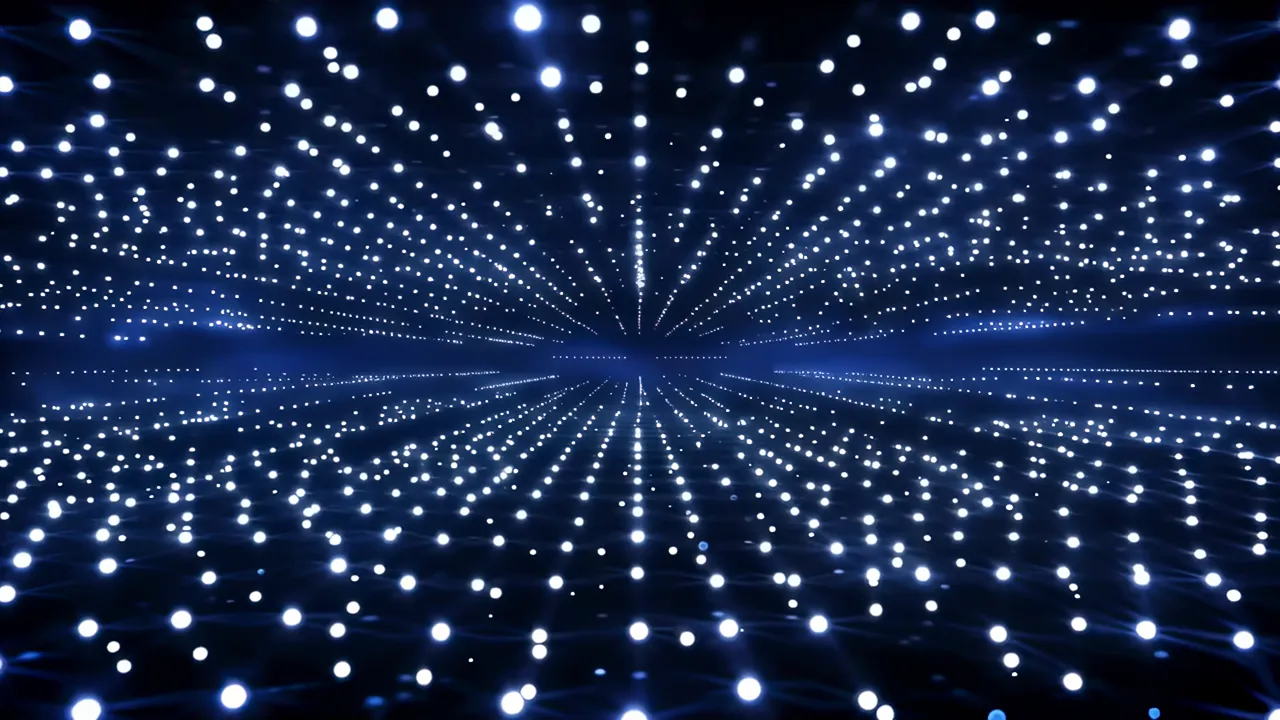 Expansive Field of Interconnected Breathing Light Points