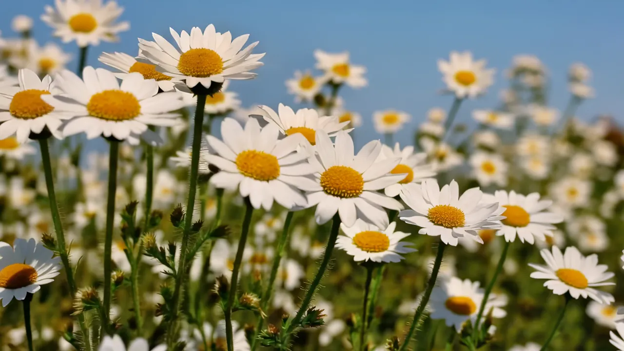 Field of Daisies Swaying in the Gentle Breeze