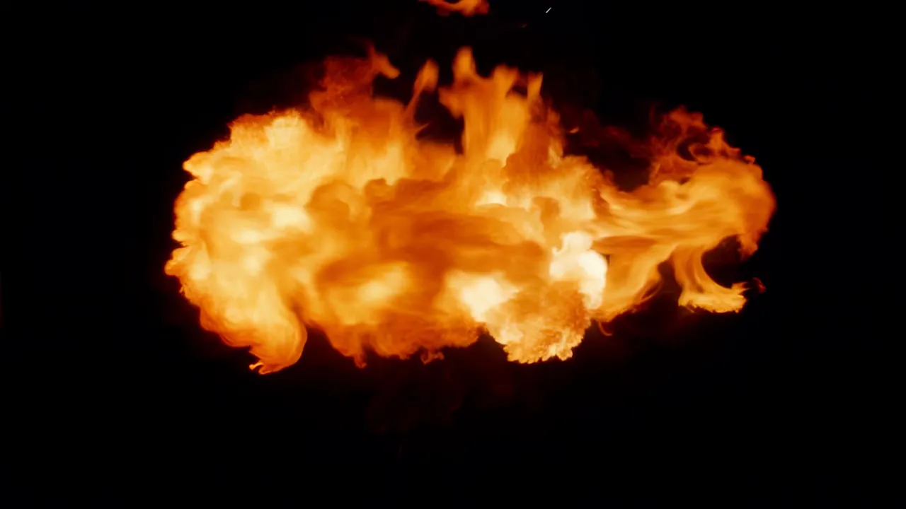 Fire Spreading Outward from Center with Expanding Flames