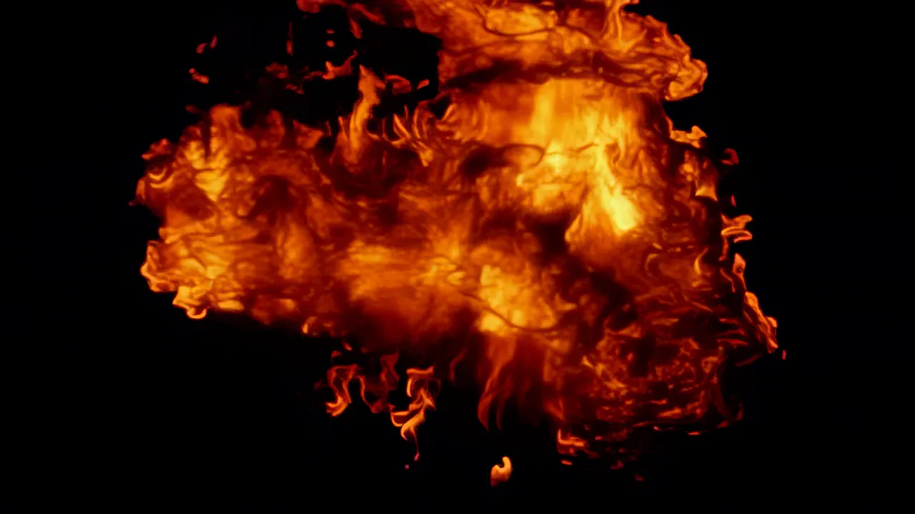 Flame Mass Expanding Outwards from Center