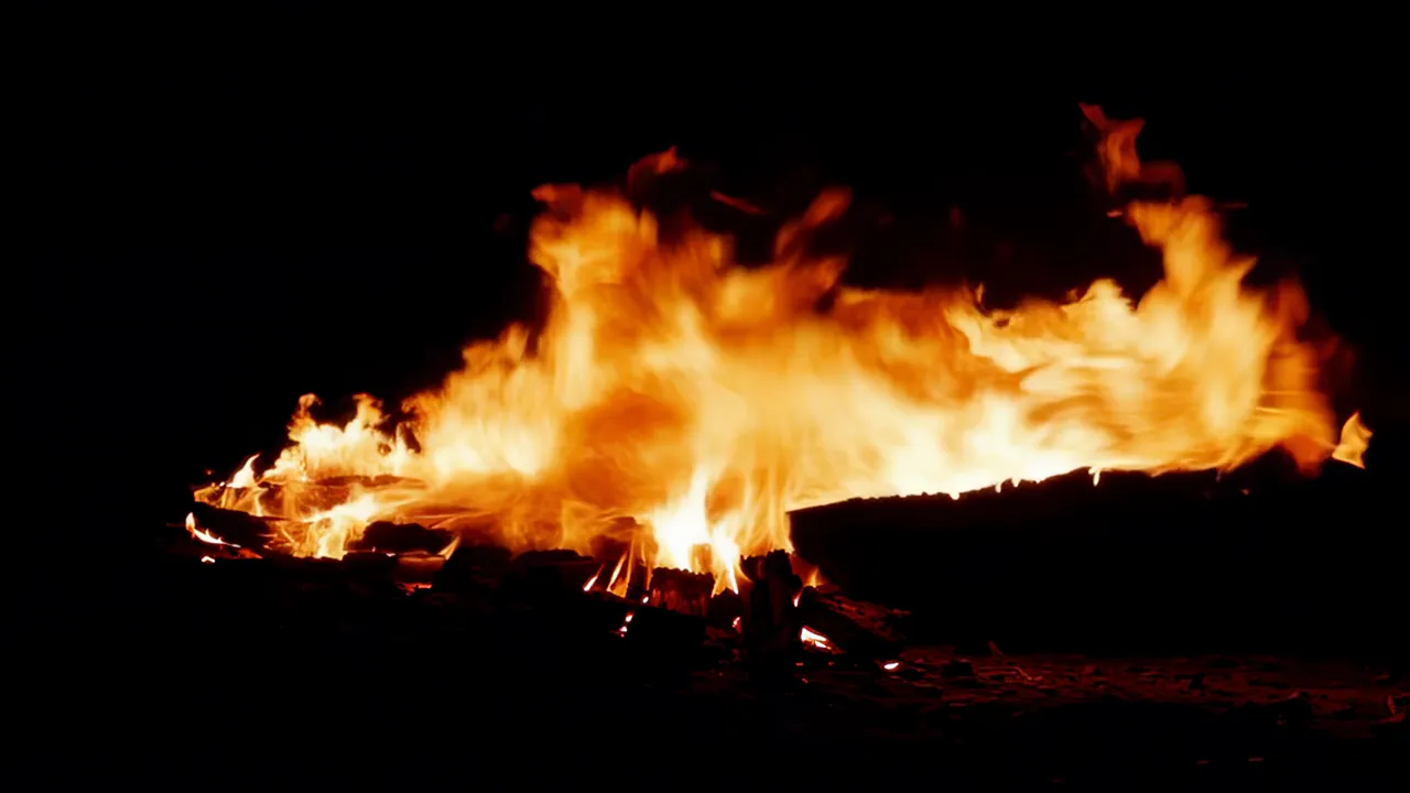 Flames Filling Frame with Intense Fire Display