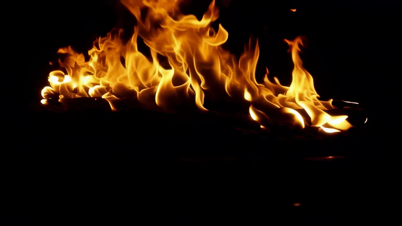 Flames Spreading in a Dark Background