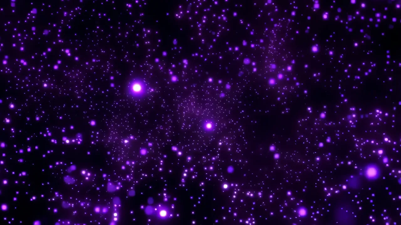 Floating Purple Neon Particles in Space