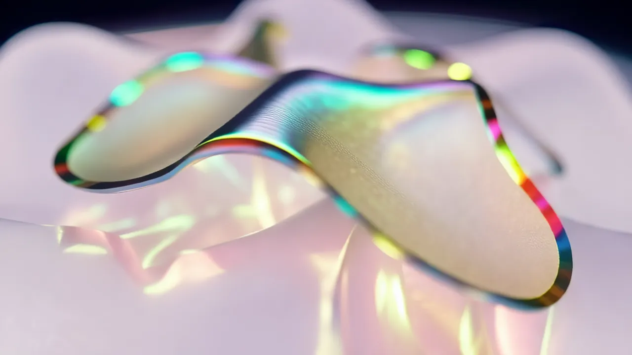 Flowing Abstract Forms with Chromatic Edges