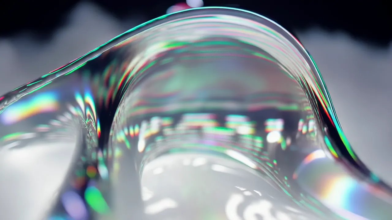 Flowing Liquid Shapes with Colorful Edges
