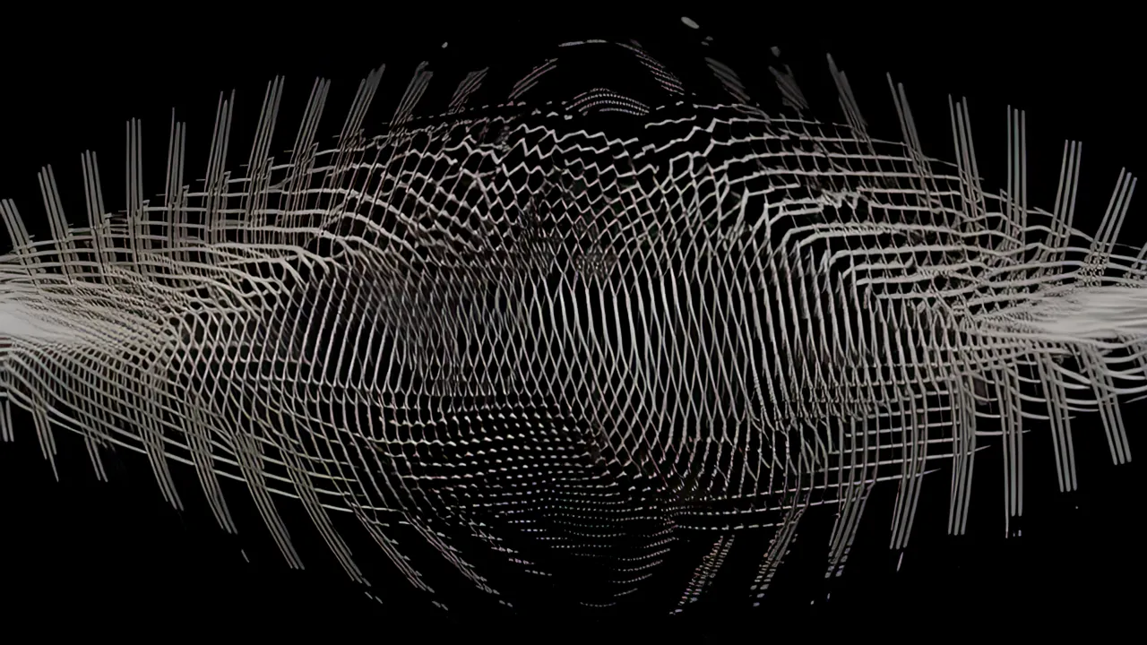 Flowing Sine Wave Pattern Animation on Black Background