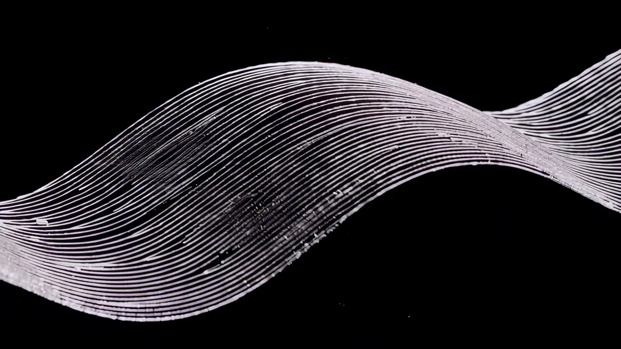 Flowing Sine Wave Pattern on Black Background