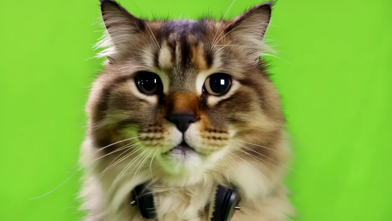 Fluffy Maine Coon Cat Standing Upright with Paws Raised