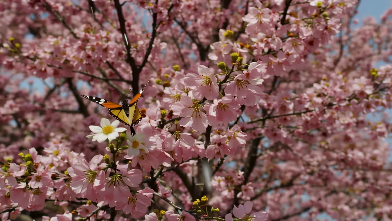 Full Canopy of Cherry Blossom Trees in Peak Bloom